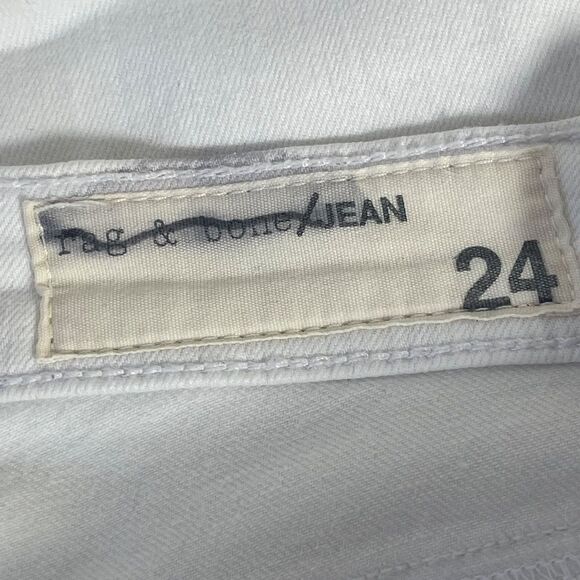 Rag & Bone Bright White Skinny Mid Rise Jeans Sz 24 - Picture 7 of 9